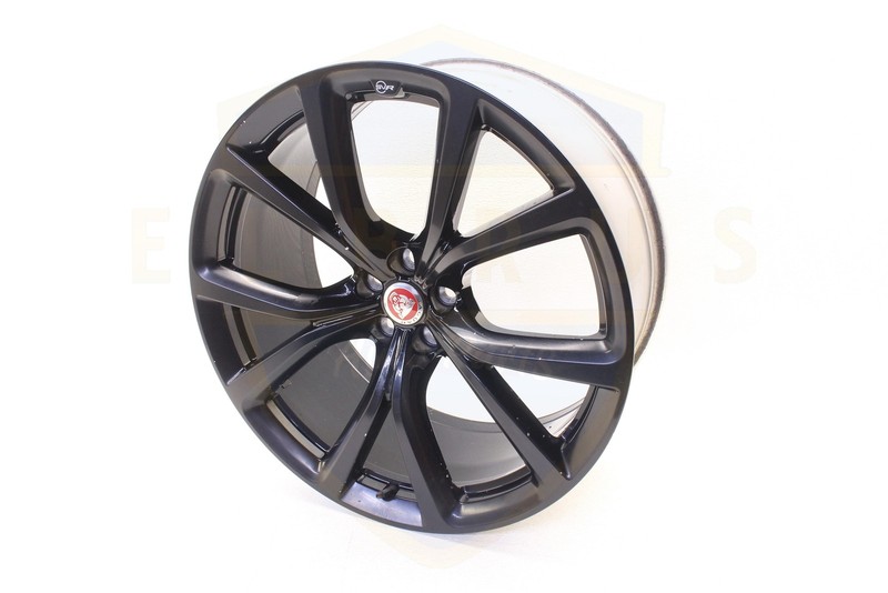 JAGUAR F-PACE 20 21 REAR ALLOY WHEEL RIM 5 V SPOKE 22X10 BLACK GLOSS SVR OEM #2