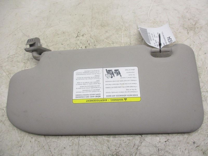 2017-2018 NISSAN ROGUE SPORT RIGHT SUN VISOR W/O ILLUMINATION GRAY TC:G 29413