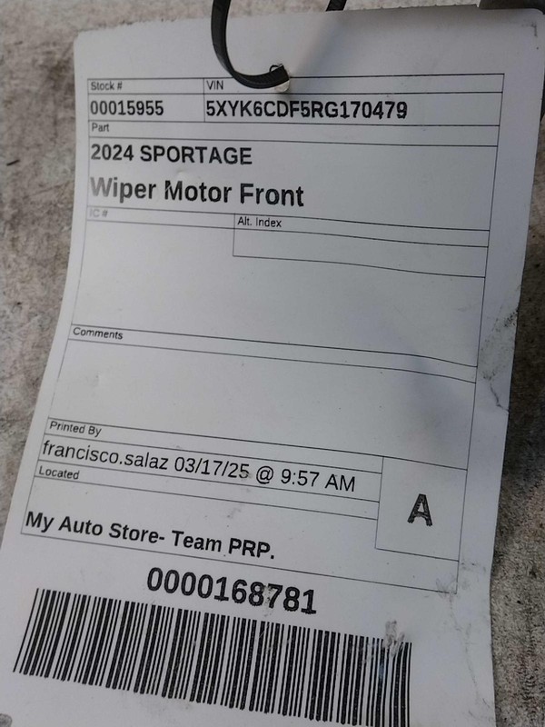 2024 KIA Sportage Wiper Motor OEM 98110C5500 Blue 19000 Miles - Warranty