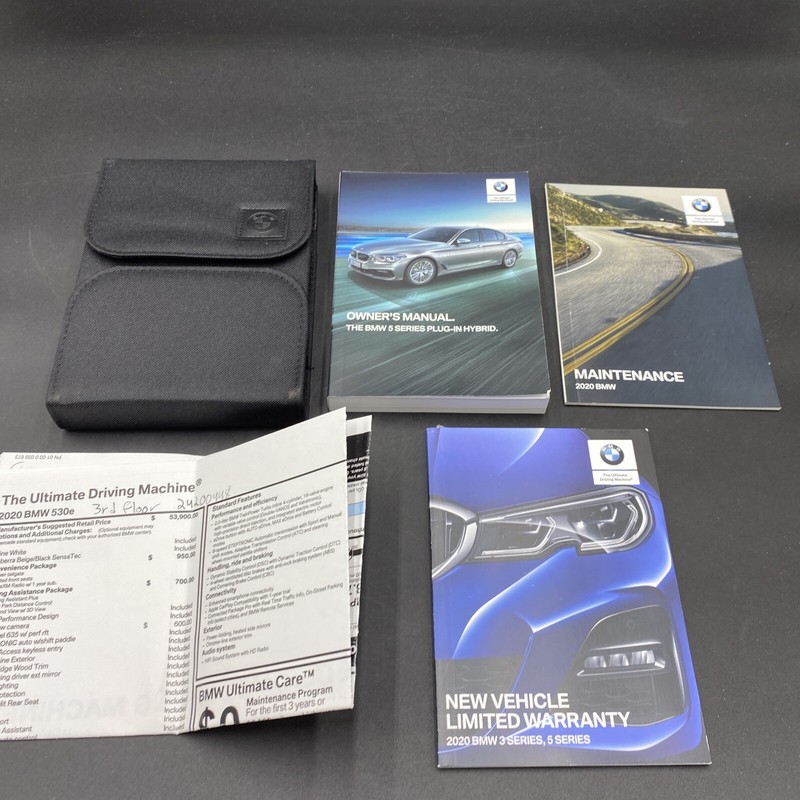 2020 BMW 5-Series Plug-in Hybrid Owners Operators Manual w/ Supplements +Case