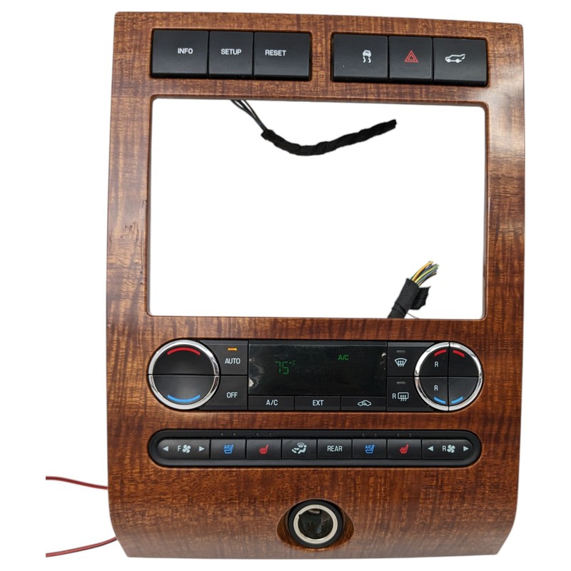 07-14 Ford Expedition Dash Bezel Trim Radio Automatic Climate Control Woodgrain