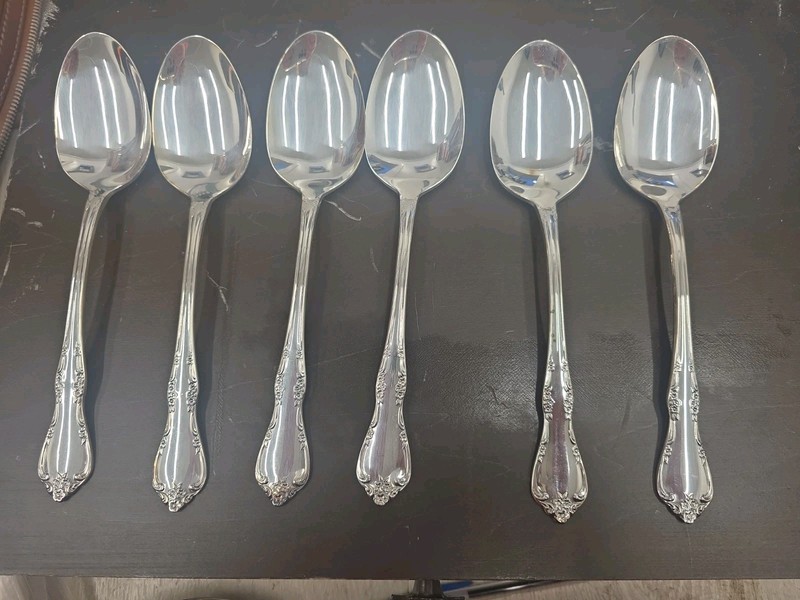 6Oneida Community Fredericksburg Silverplate 1968 Serving Spoons Lot NICE