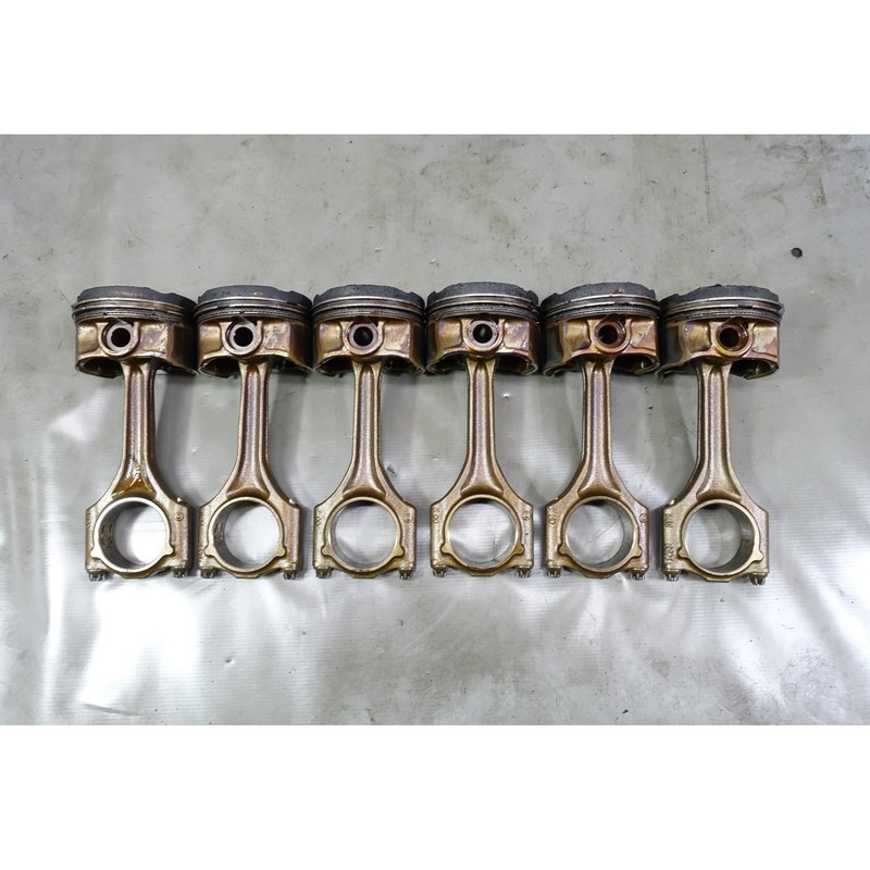 BMW E46 3-Series Z3 323i 2.5L M52TU 6-Cylinder Piston and Rod Set of 6 OEM