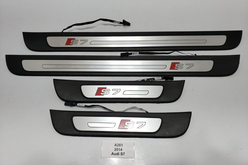 ✅ 2013-2018 OEM Audi S7 Front Rear Door Scuff Sill Plate Trim Cover SET*