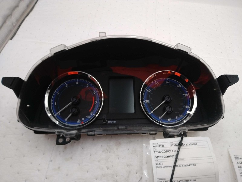 Used Speedometer Gauge fits: 2018 Toyota Corolla Sdn cluster MPH ID 83800-F2U80