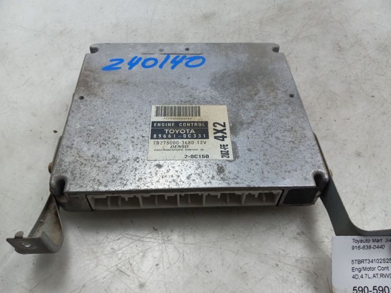 01-02 TOYOTA TUNDRA 4.7L RWD AT ENGINE ELECTRONIC CONTROL MODULE ECM