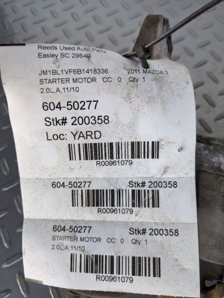 Starter Motor 5 Speed VIN F 8th Digit Fits 10-13 MAZDA 3 961079