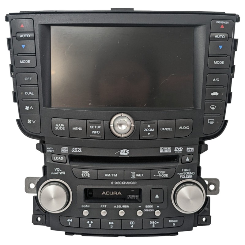 2007 2008 Acura TL Radio Cassette CD DVD6 Player AC Air Climate Display Screen