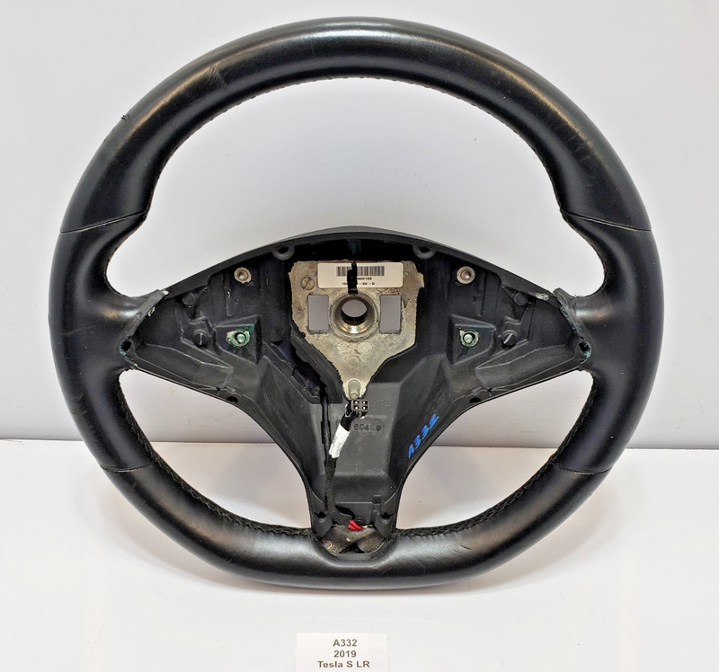 ✅ 2012-2020 OEM Tesla Model X S Driver Steering Wheel Leather Black NOTE*