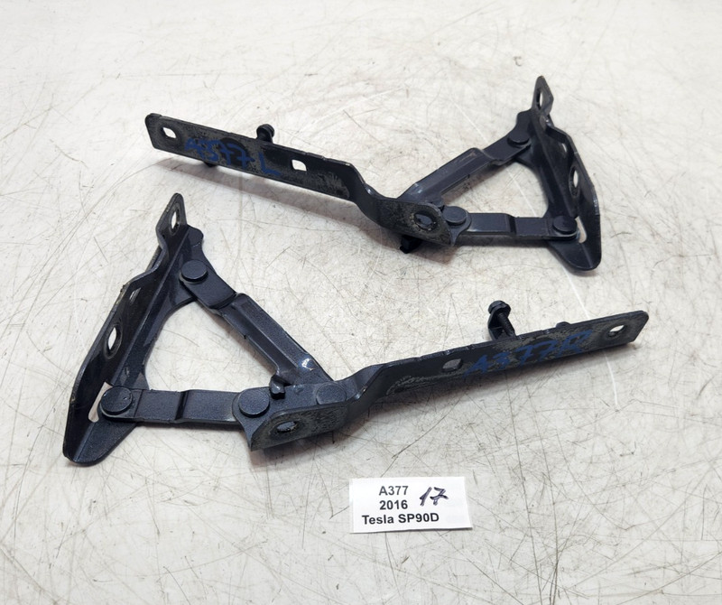 ✅ 12-20 OEM Tesla Model S Front Left Right Active Hood Hinge Bracket Gray SET