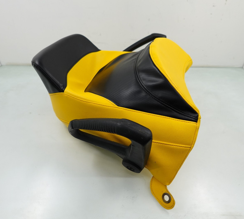 VERY NICE Ski-Doo REV CHASSIS OEM 2UP Passenger Seat (Black / Yellow) 510004148