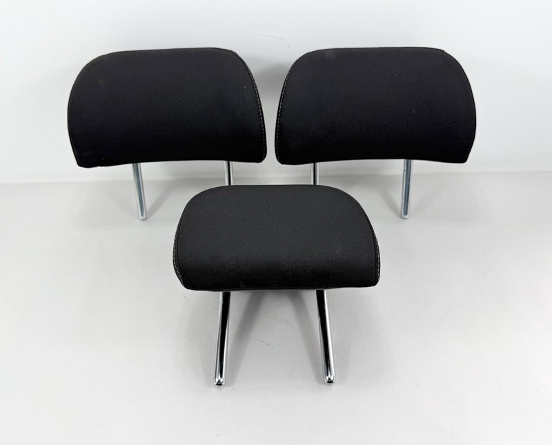 2017-2018 Kia Forte Rear Seat Black Cloth White Stitching Headrest Set of 3 OEM
