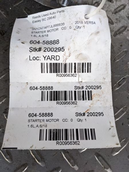 Starter Motor Fits 12-19 VERSA 956362