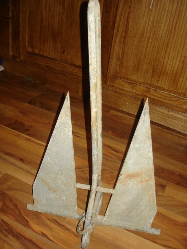 Vintage Boat Anchor spike boating galvanized steel metal 9 pounds #1