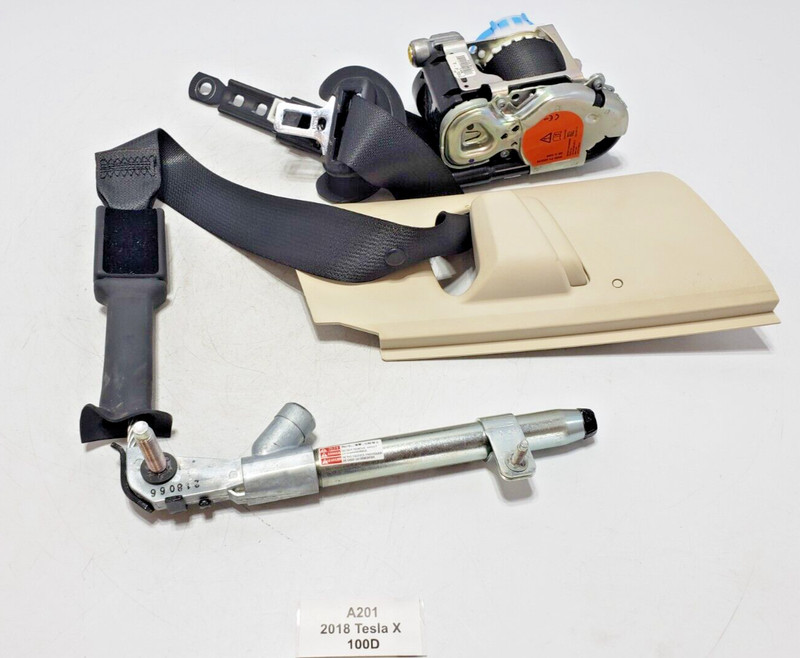 ✅16-20 OEM Tesla Model X Front Right Passenger Side Seat Belt Retractor W/ Trim