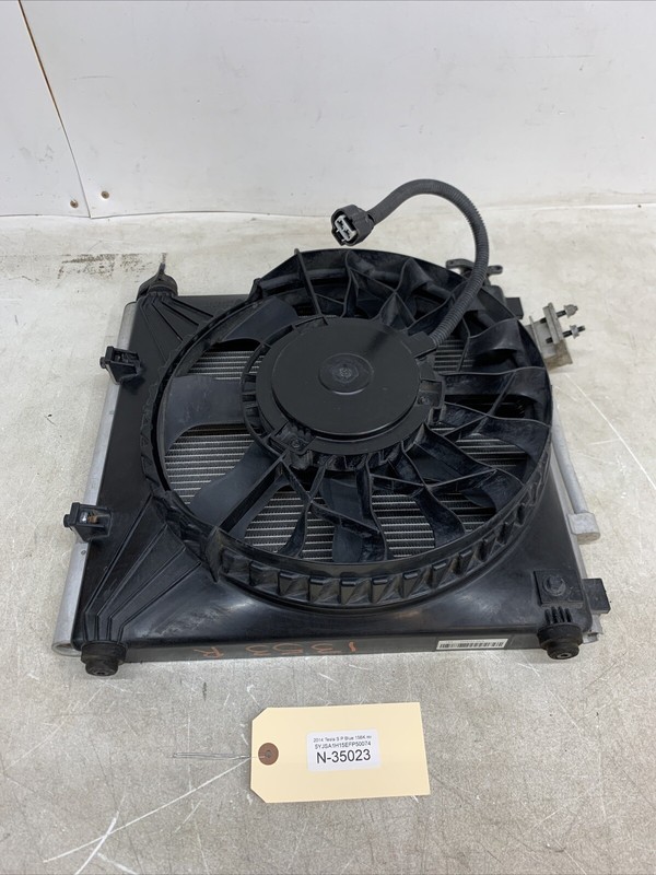 12-20 Tesla Model S Right Side AC Condenser Core+Fan Shroud 35023 S3