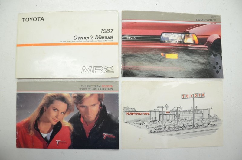 1987 TOYOTA MR2 Owners Manual Guide Set of 3 Booklets