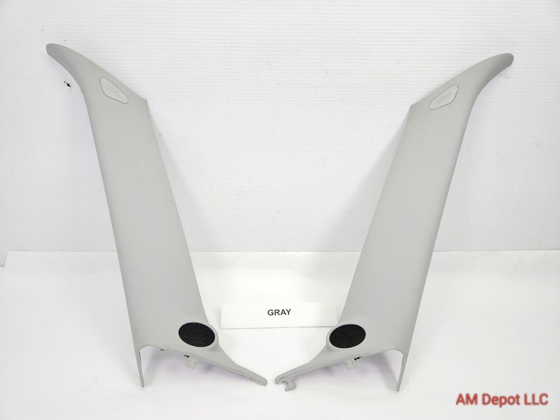 2009 Mini Cooper S R56 R55 A Pillar Trim Cover Set Gray w Tweeter HiFi 2756767
