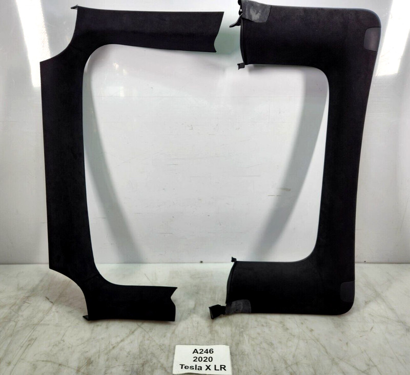 ✅ 2016-2020 Tesla Model X Rear Left Driver Falcon Door Upper Alcantara Trim SET