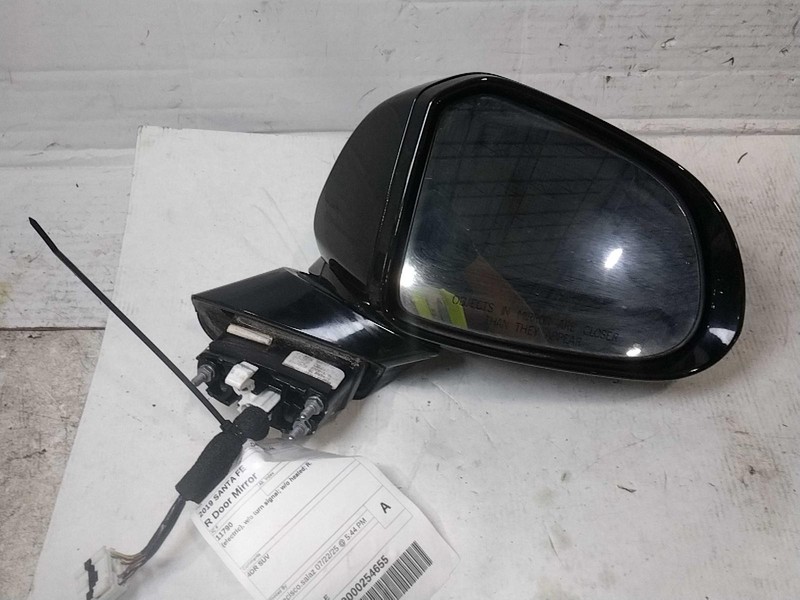 2019 Hyundai Santa Fe Right Door Mirror Assembly Black OEM 699404 Used