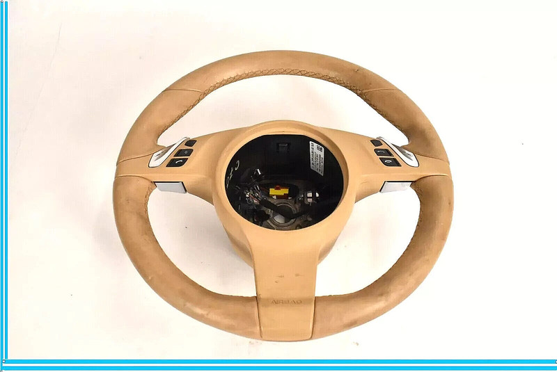 11-14 Porsche Cayenne 958 Hybrid S Steering Wheel W/ Paddle Shifters Beige OEM