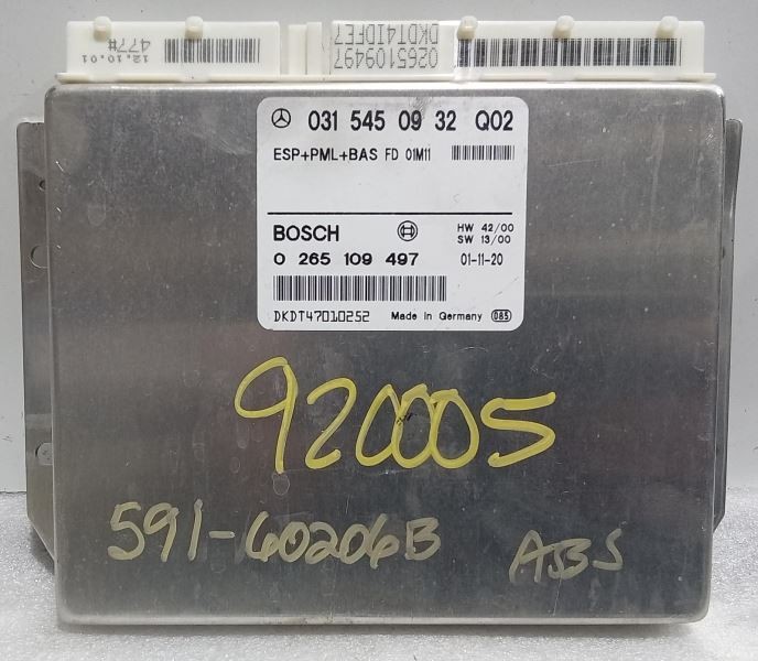 2001-2002 Mercedes S430 60163 ABS Control Module 220 Type 0315450932