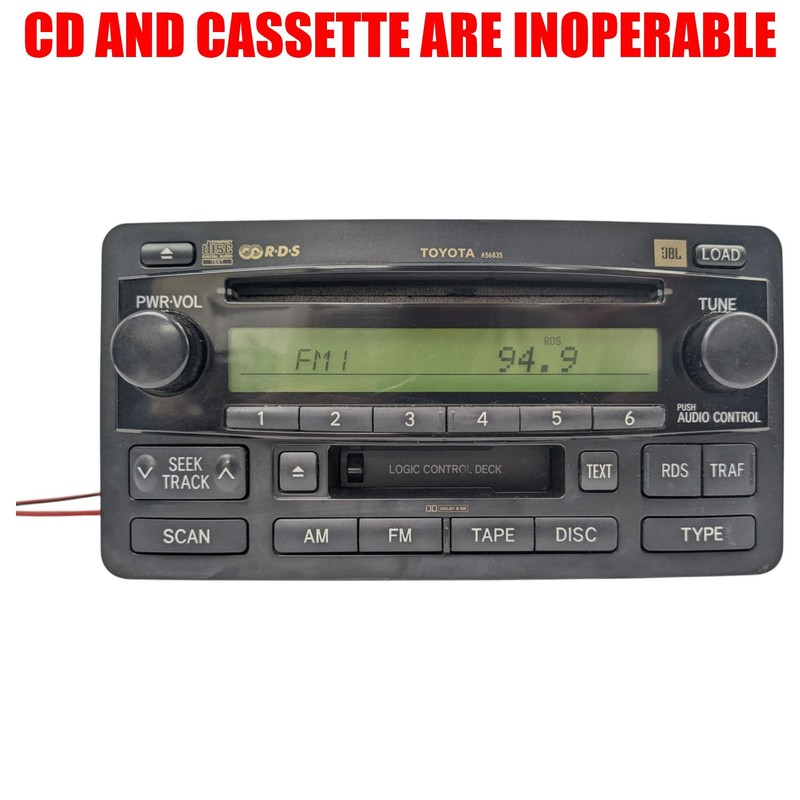 2003-2004 Toyota Sequoia Stereo Radio CD Cassette Player 86120-0C121 A56835 OEM