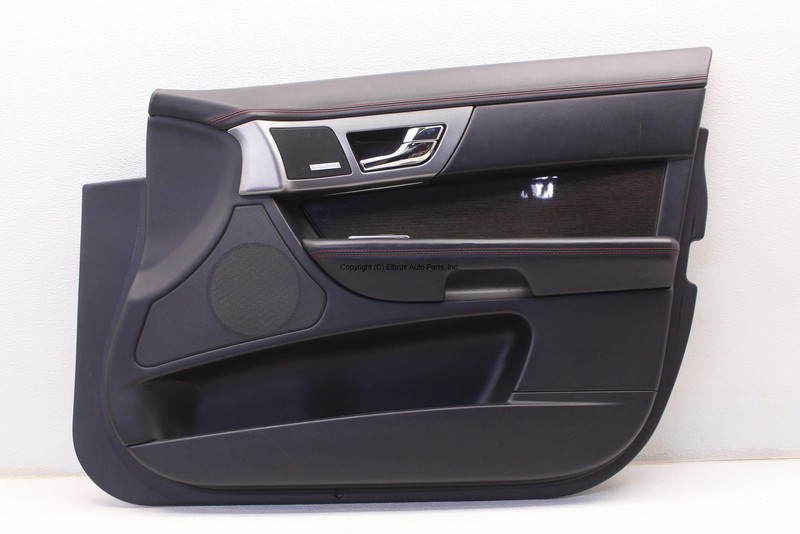 JAGUAR XFR 10 11 PASSENGER FRONT DOOR PANEL WARM CHARCOAL SOFT GRAIN LEATHER OEM