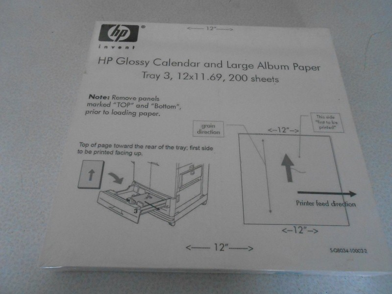 HP Glossy Calendar & Large Album Paper-200 sheets 12x11.69