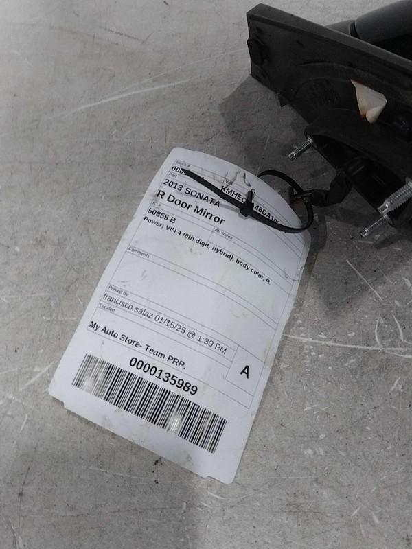 2013 Hyundai Sonata Right Door Mirror Assembly OEM Used 145K Miles