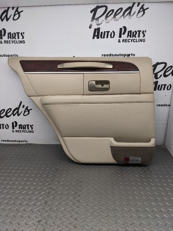 2003-2011 Lincoln Town Car Rear Driver Left Tan and Wood Grain Door Panel1177550