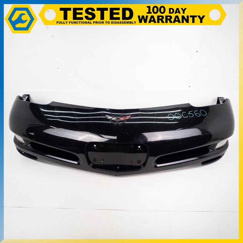 DAMAGED 97-04 CHEVROLET CORVETTE C5 FRONT BUMPER COVER GRILL ASSEMBLY BLACK OEM