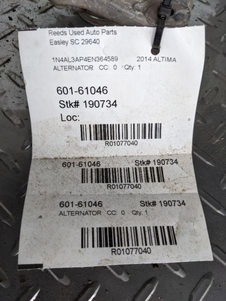 Alternator 4 Cylinder Fits 13-17 ALTIMA 1077040