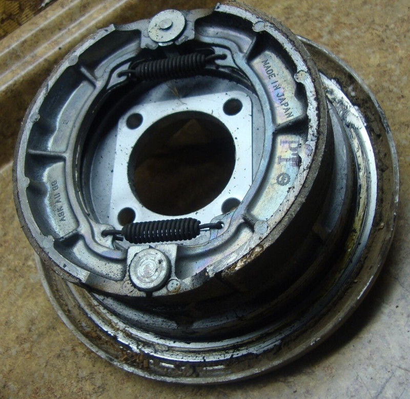 1986 Kawasaki Bayou ATV KLF 300 KLF300 Rear Brake Drum Hub Back Shoe Knuckle LH
