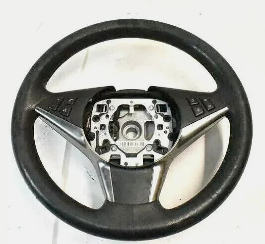 06-10 BMW 530i 525i 3 Spoke Steering Wheel w/ Control Switches Black OEM