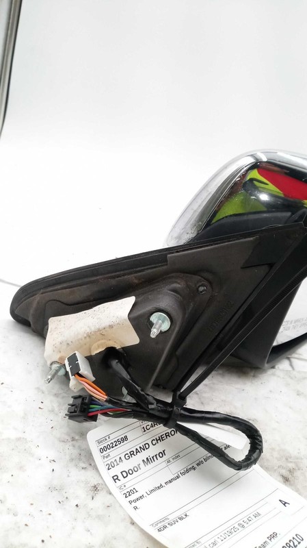 2014 Jeep Grand Cherokee Right Door Mirror Assembly Black OEM Used 39920