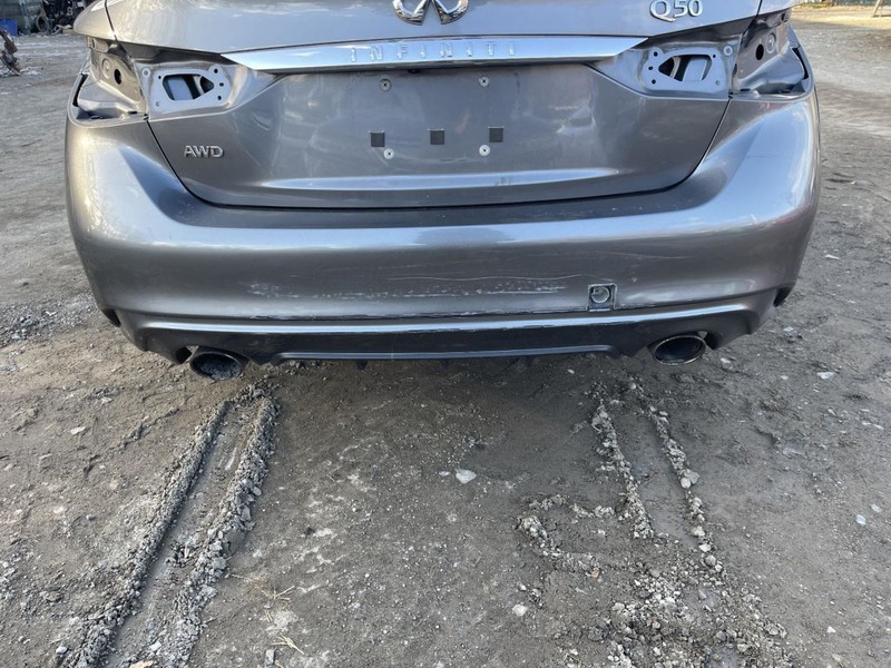 18-23 INFINITI Q50 REAR BUMPER COVER SCATCHED GRAY PC:KAD AT AWD 70K LUXE 62721