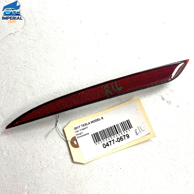 12-20 Tesla Model S Rear Bumper Left Driver Side Signal Lamp Light Reflector OEM