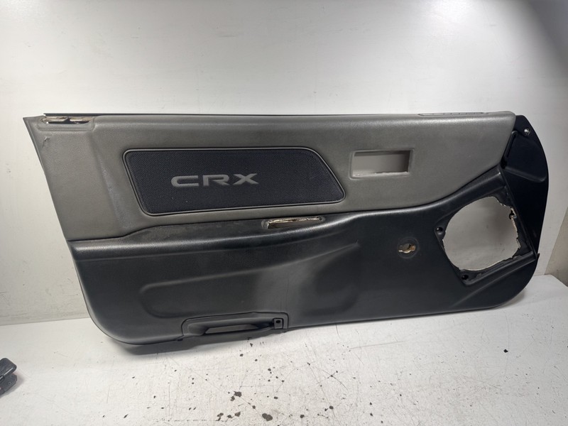 90-91 Honda CRX SI Left Door Panel Gray/Black OEM