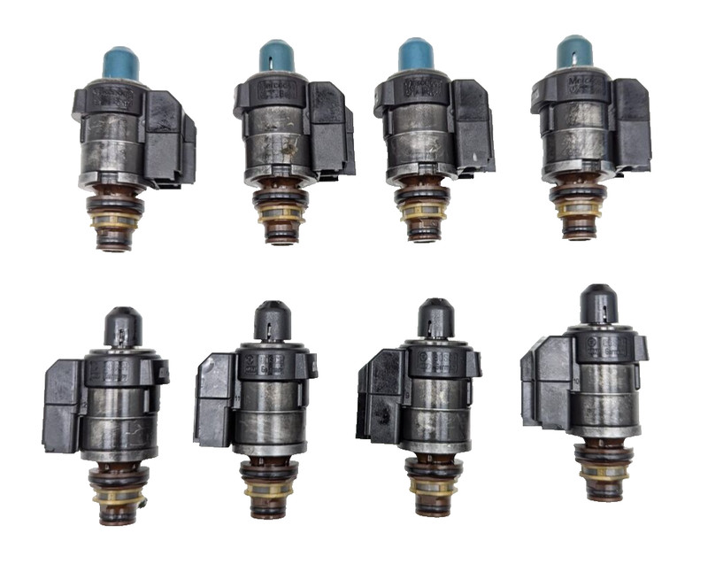 Mercedes R350 CL550 722.9 Transmission Solenoid Valve Blue & Black Caps Set of 8