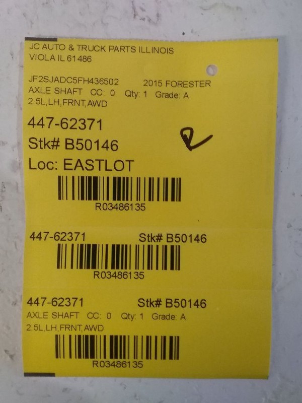 Axle Shaft Front Axle Automatic Transmission CVT Fits 14-18 FORESTER 3486135