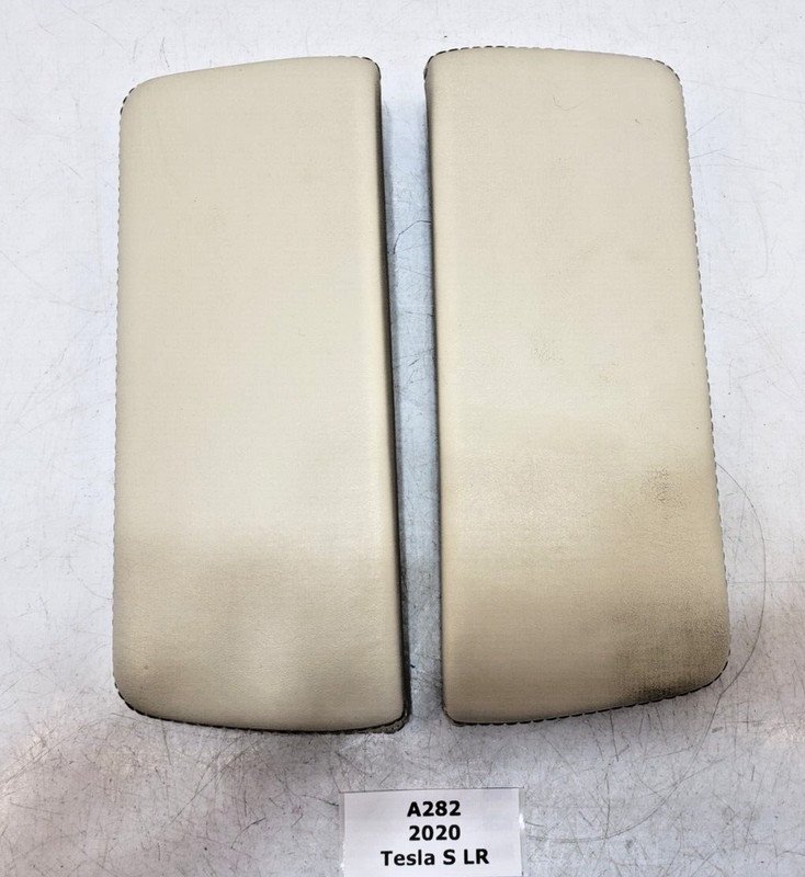 ✅ 12-20 OEM Tesla Model X S Front Left Right Center Consol Armrest Pad Beige*