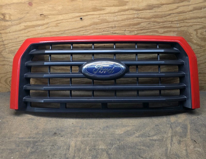 2015 2016 2017 Ford F150 Front Upper Grille Painted Red 5 Bars OEM