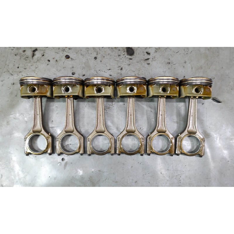 2006 BMW N52 3.0L 6-Cylinder Engine Piston and Connecting Rod Set of 6 OEM