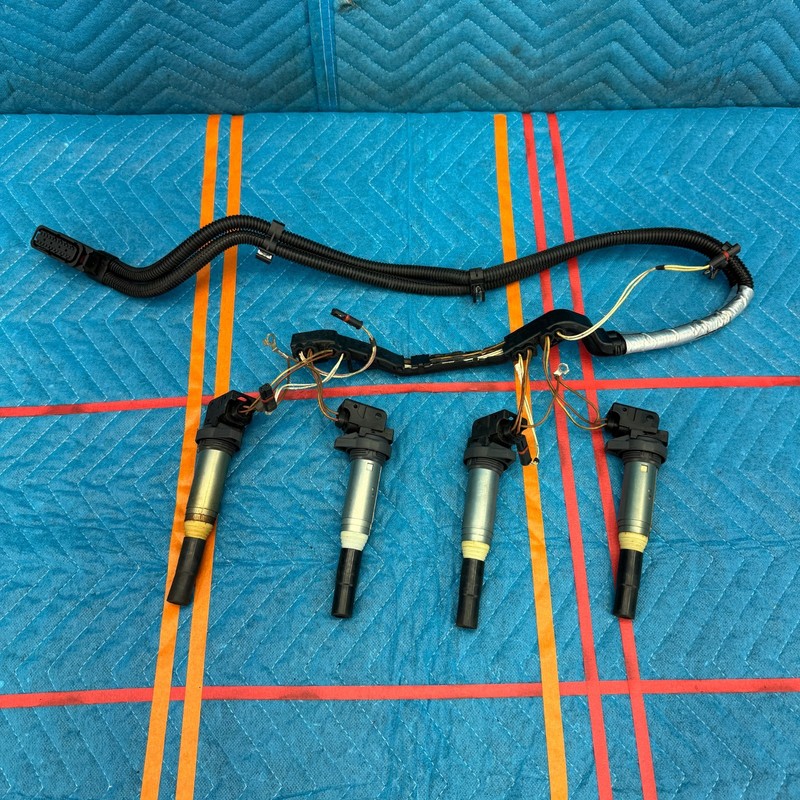 2012–2016 BMW 328i F30 Ignition Coil Set With Wiring Harness OEM 12527619400