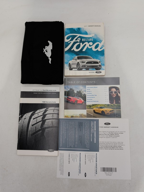 2017 Ford Mustang Owners Manual V6,EcoBoost,EcoBoost Premium,GT With Case