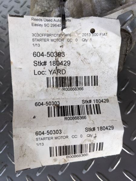 Starter Motor 2 Door Fits 12-17 FIAT 500 868366