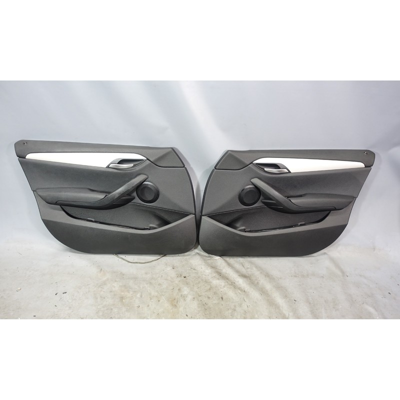 2013-2015 BMW E84 X1 SAV Front Interior Door Panel Trim Skin Pair Black Vinyl OE