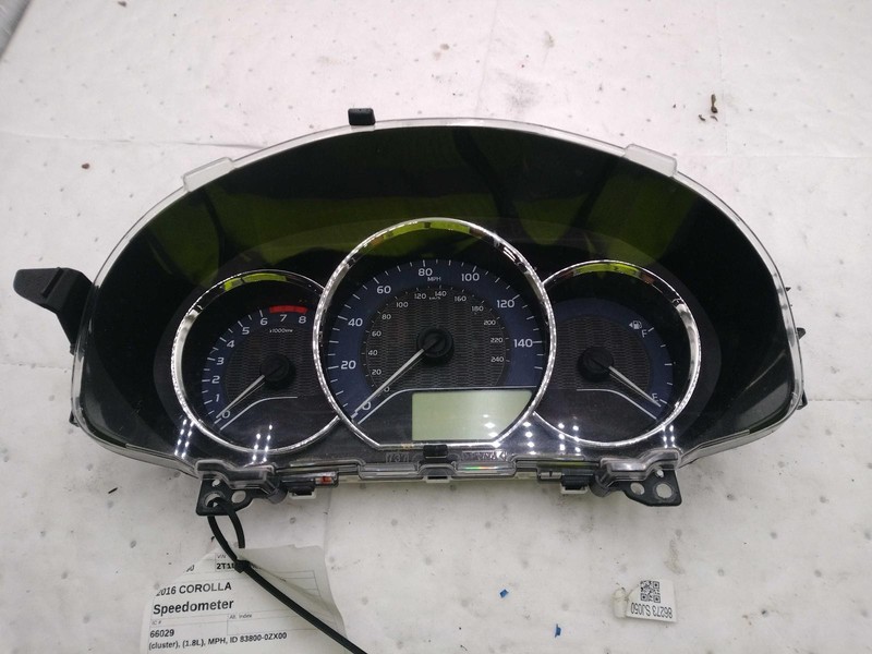 2016 Toyota Corolla Speedometer Gauge Black OEM 83800-0ZX10 125K Miles