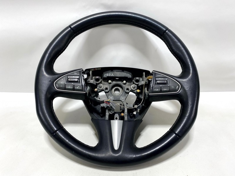 15-18 INFINITI Q50 LEATHER STEERING WHEEL BLACK W/ SWITCH CONTROL BUTTON OEM